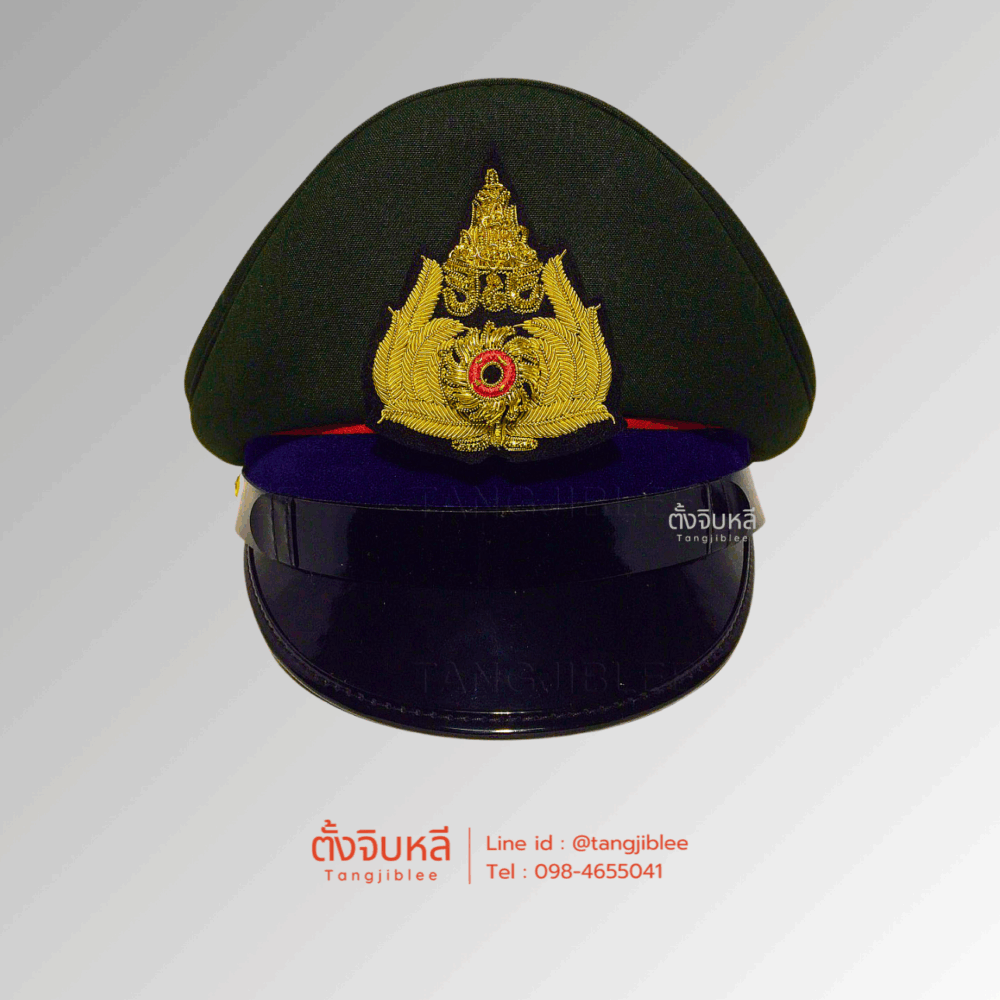 หมวกทหาร สีเขียว ชั้นสัญญาบัตร