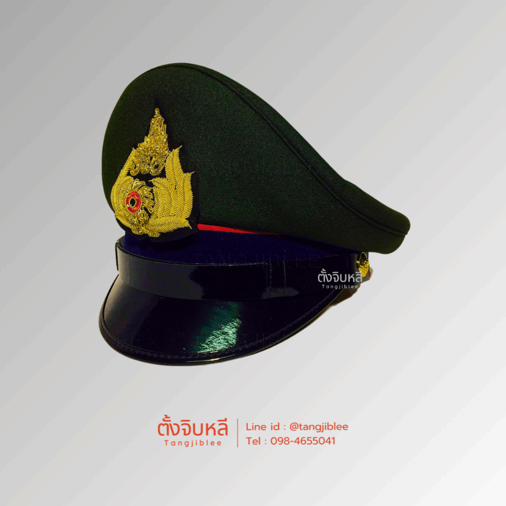 Alternative view of หมวกทหาร สีเขียว ชั้นสัญญาบัตร