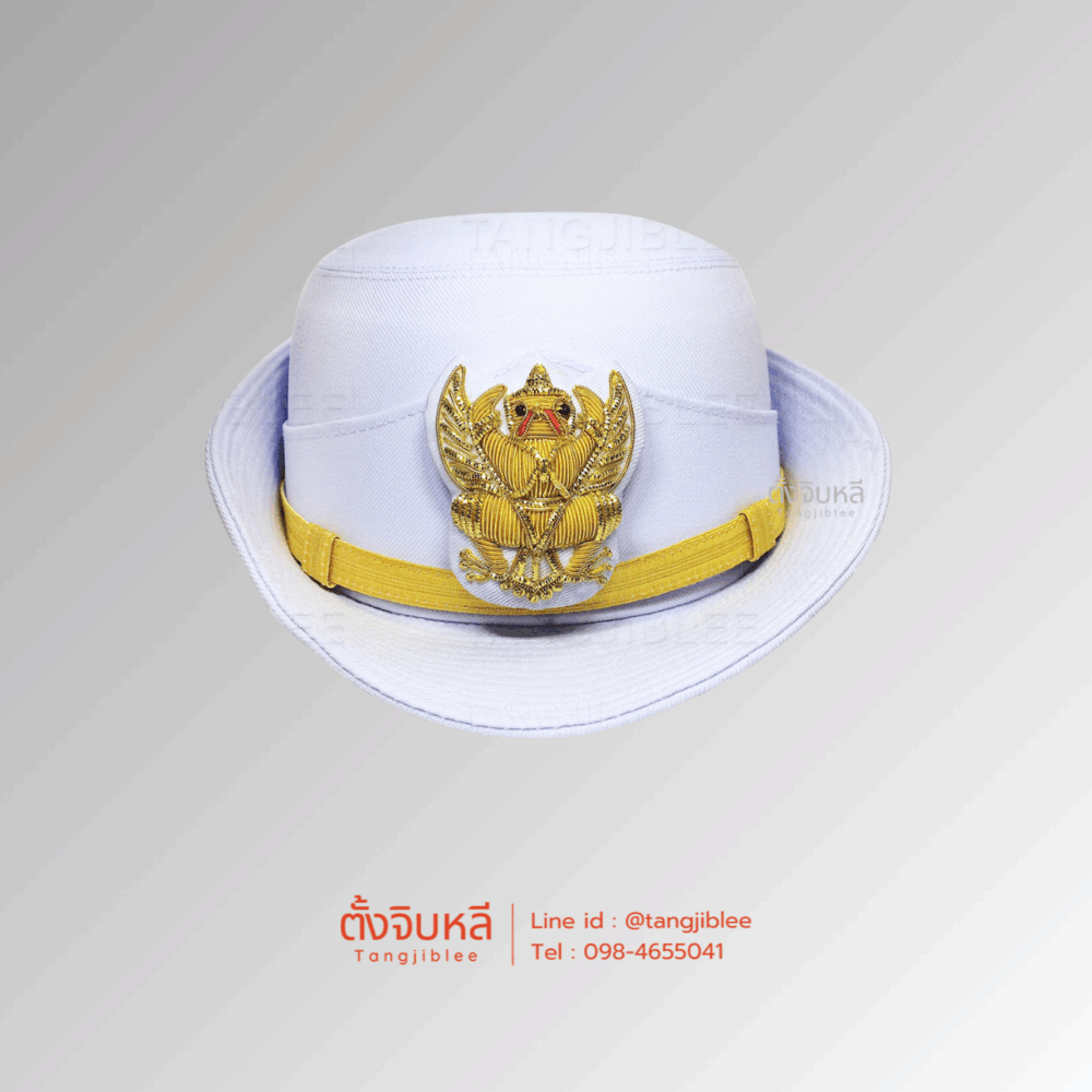 หมวกข้าราชการ สีขาว ครุฑ ผู้หญิง