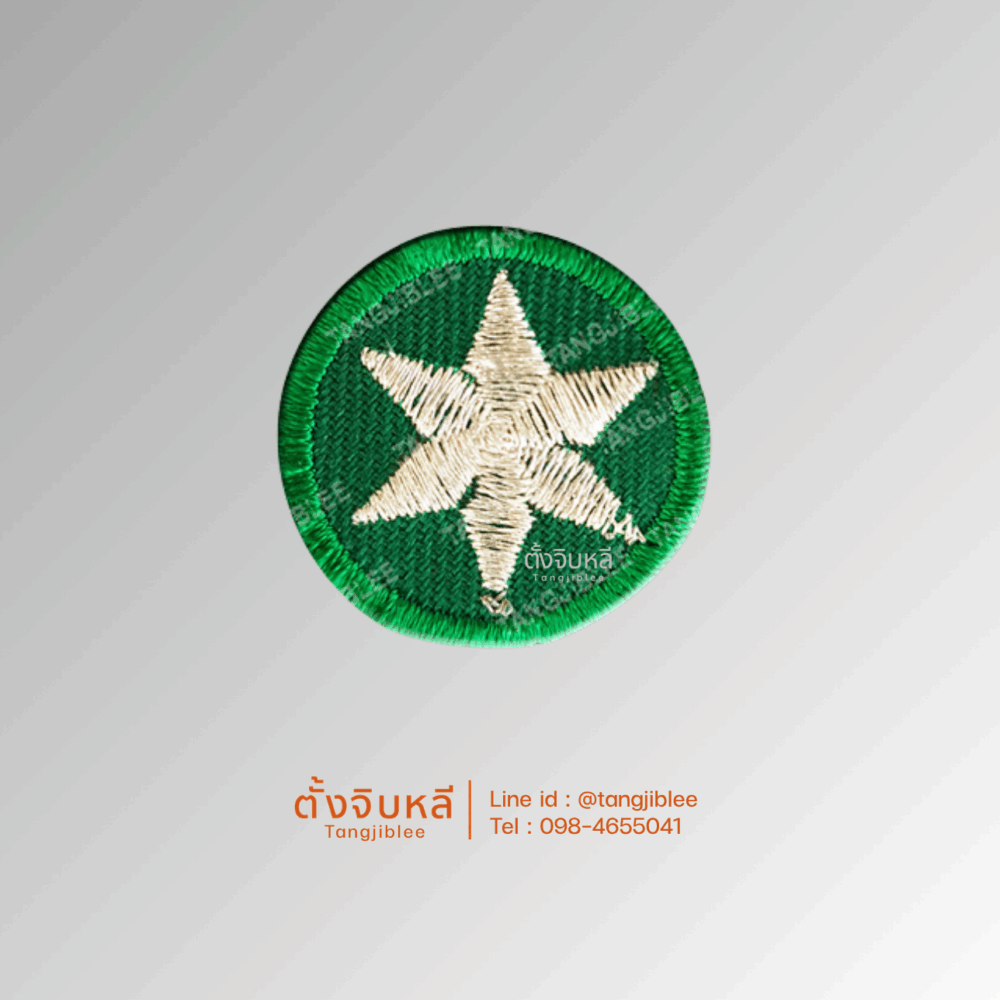 อาร์มผ้าปัก ดาวเขียว เครื่องหมายประจำการ