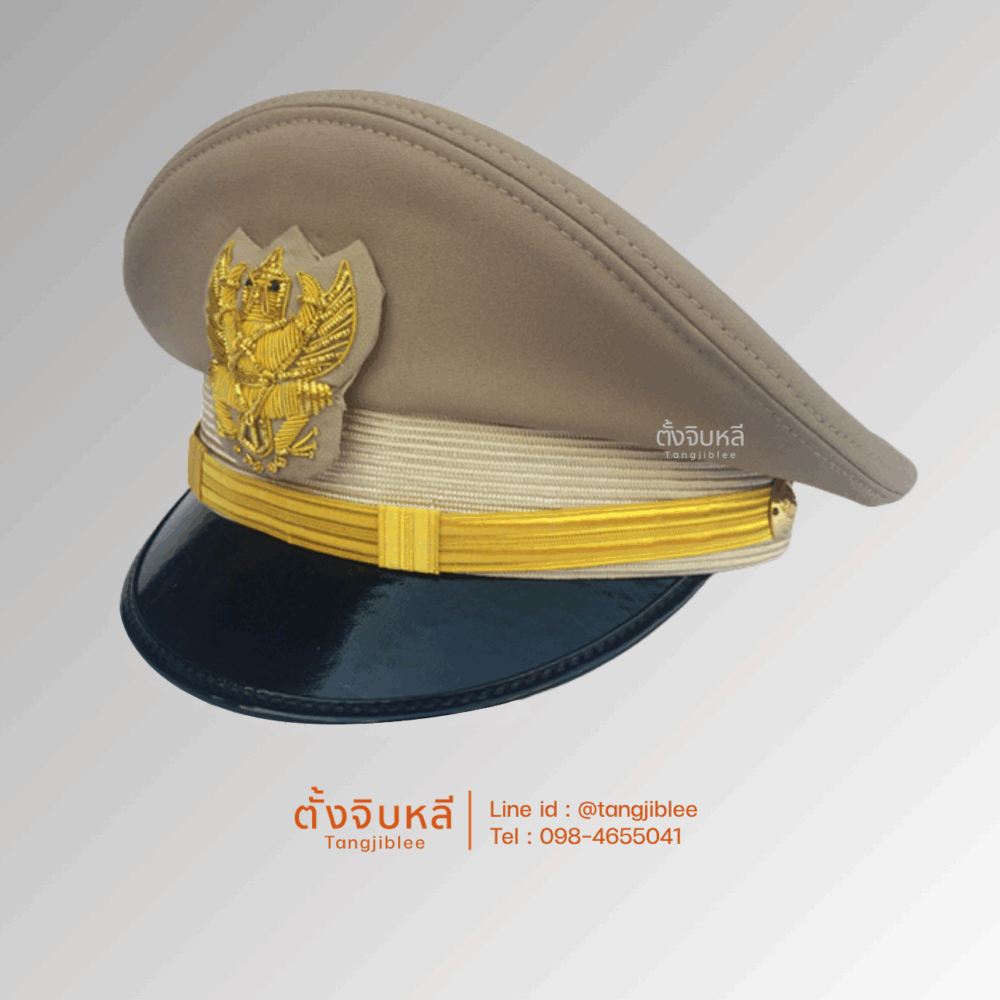 Alternative view of หมวกกากีหน้าครุฑดิ้น ผู้ชาย