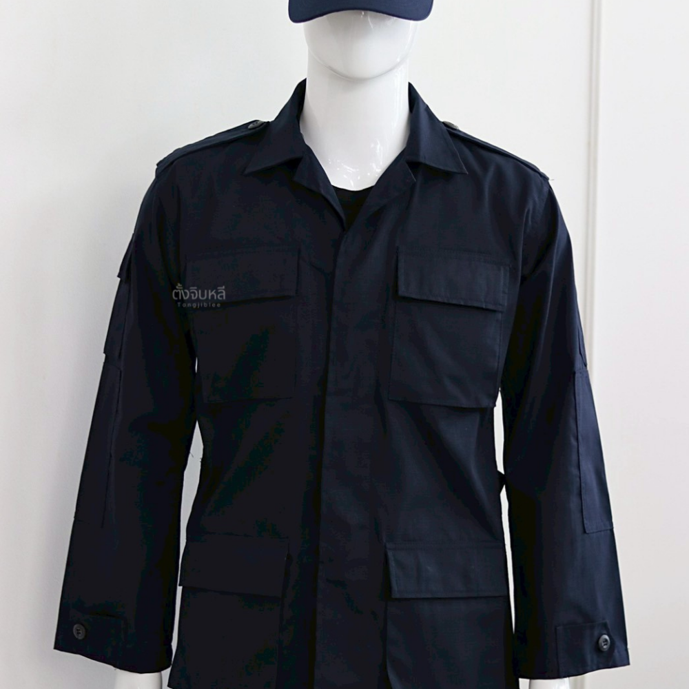 Alternative view of ชุดชรบ. สีกรมท่าผ้ากันลม 4 กระเป๋า