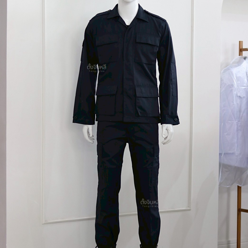 ชุดชรบ. สีกรมท่าผ้าค้อม